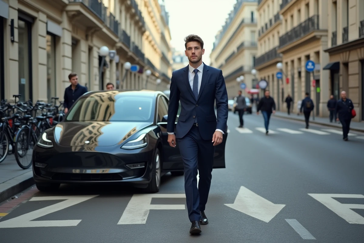 Jeune homme sortant d